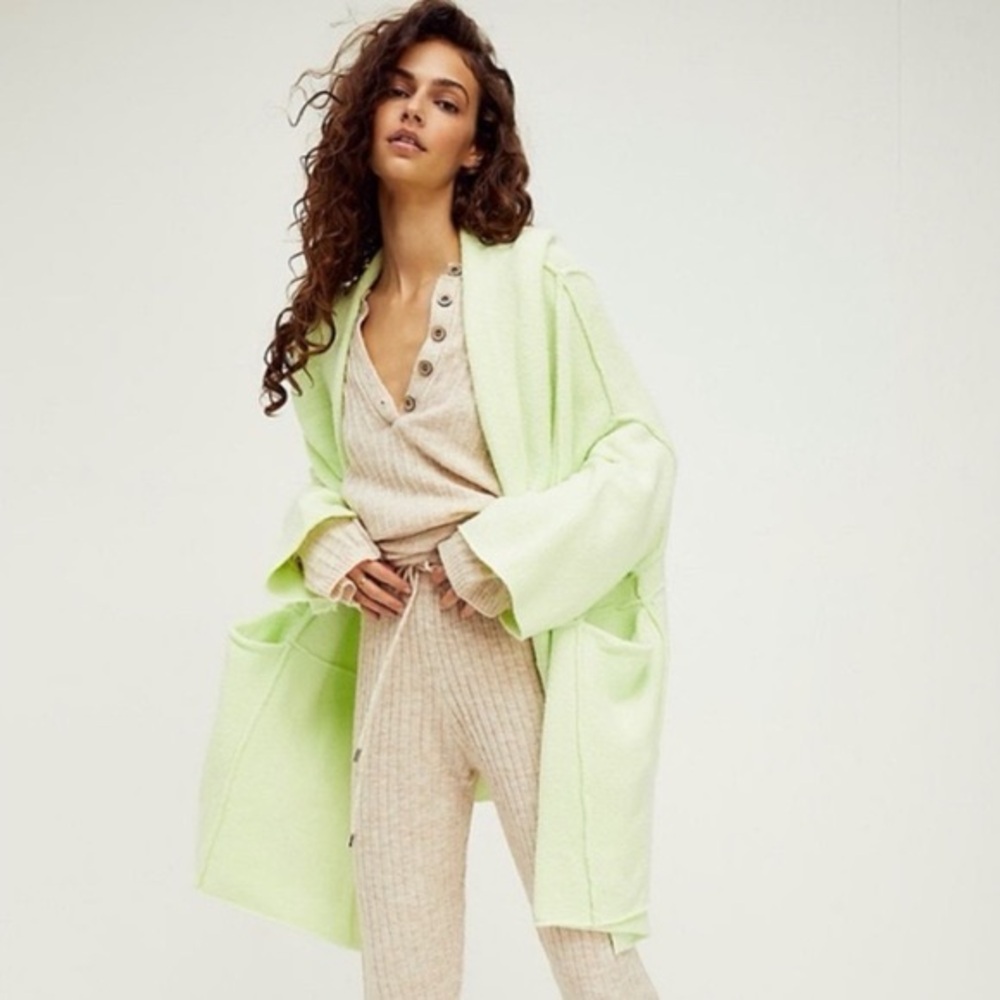 Free People Livin In This Cardi Cardigan Green NWT M/L